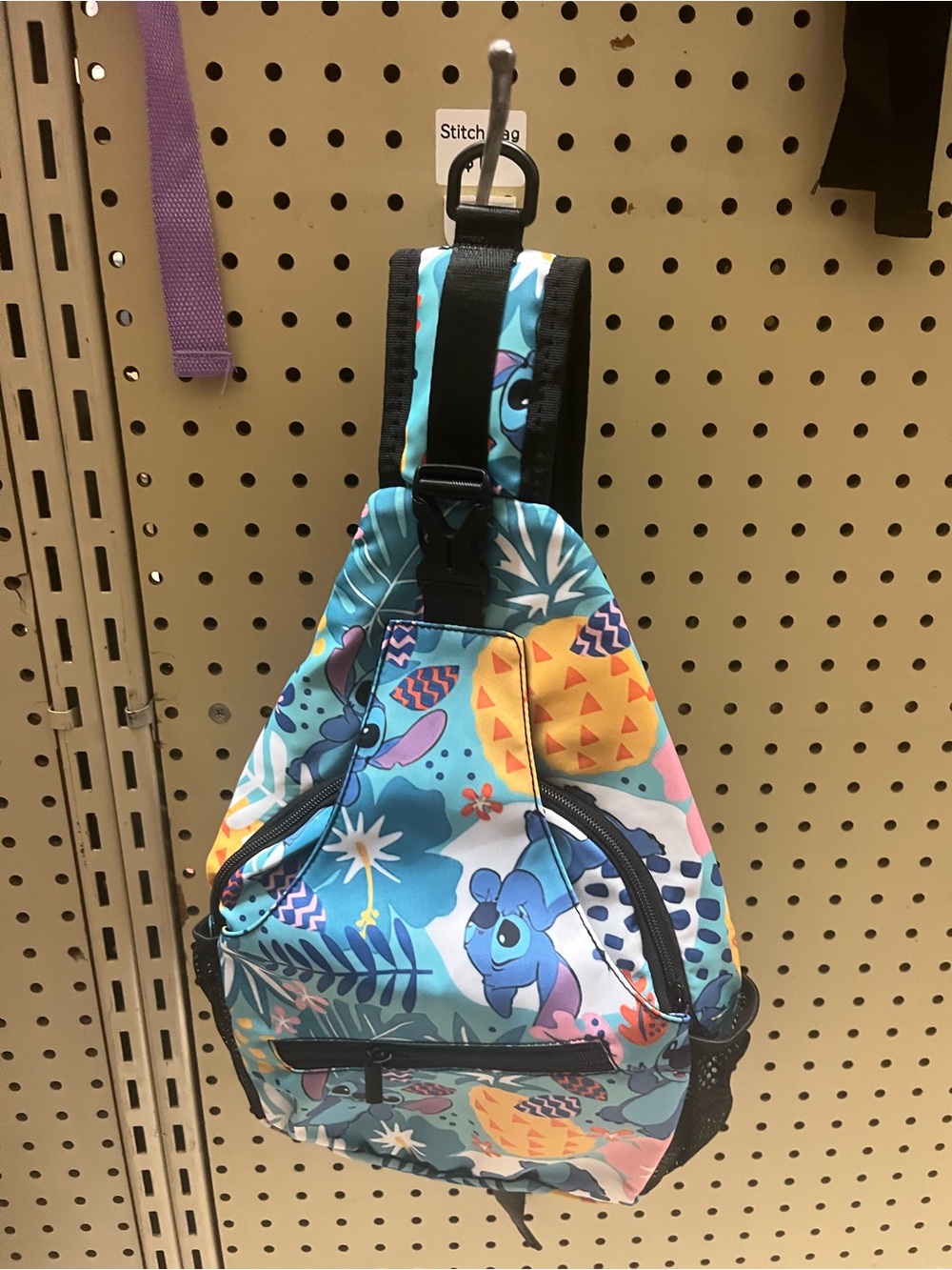 Kids Tropical Stitch Character Sling Bag in Blue
